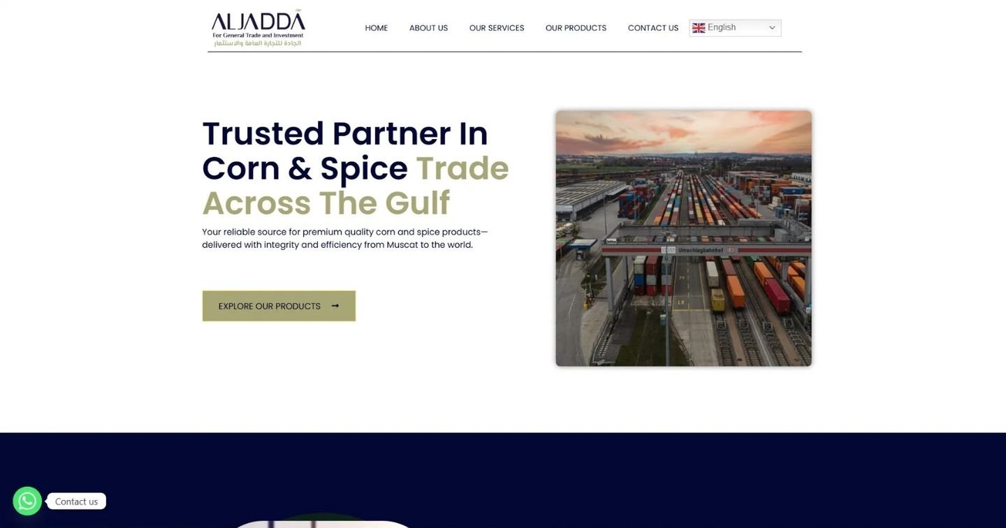 Al-Jadda Trading website designed by UniversalDigi