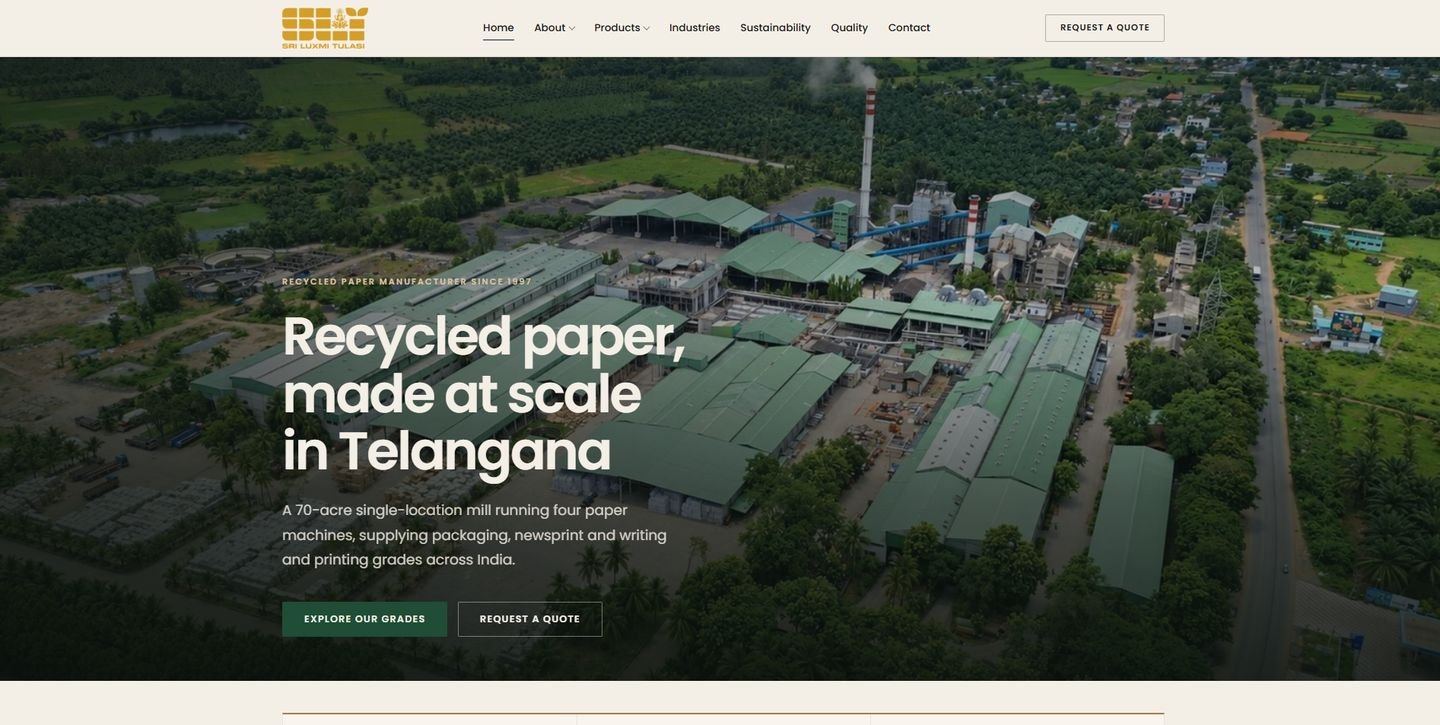 Sri Luxmi Tulasi website designed by UniversalDigi