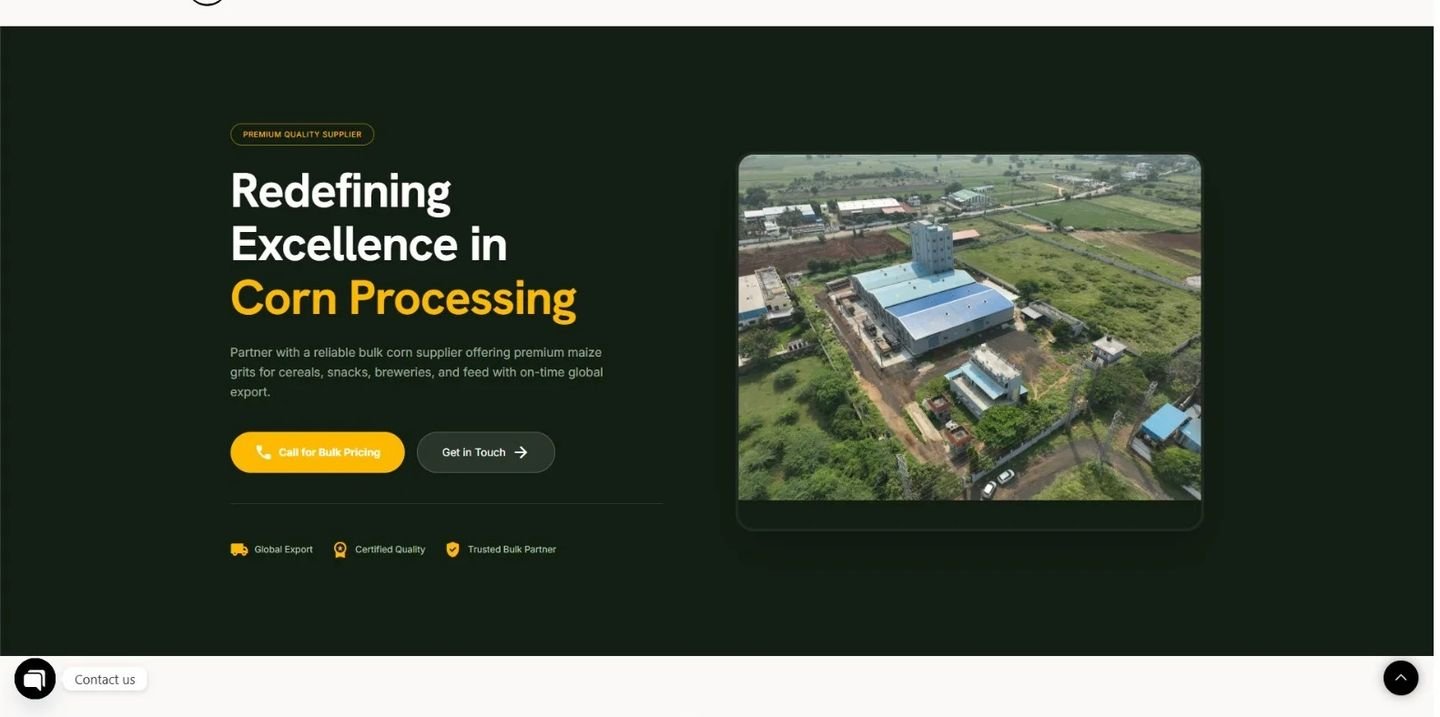 Supriya Corn website designed by UniversalDigi
