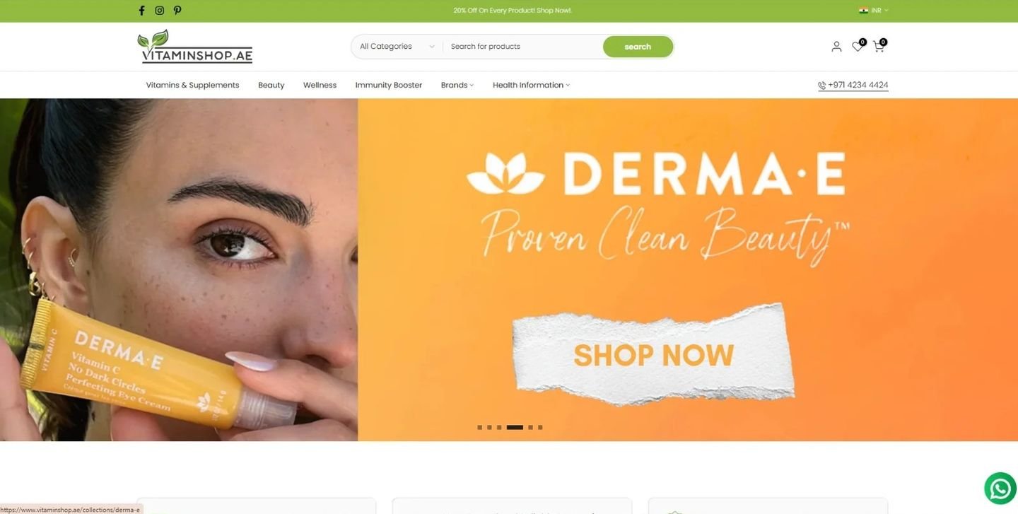 Vitamin Shop AE website designed by UniversalDigi