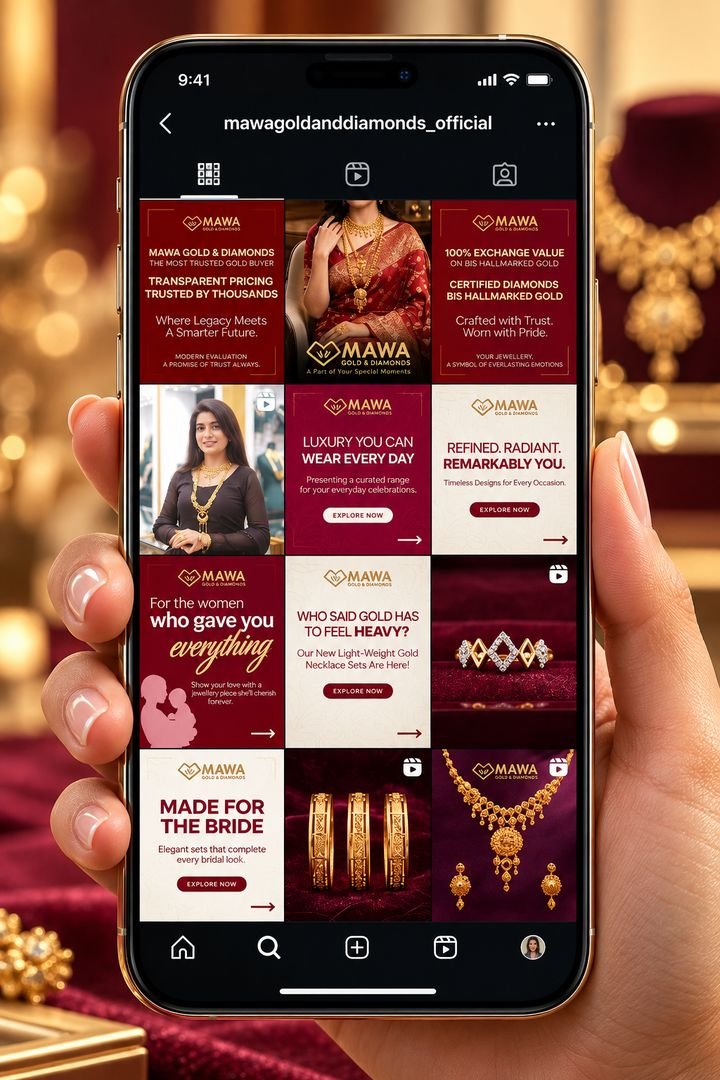 Instagram feed we managed for Mawa Gold & Diamonds
